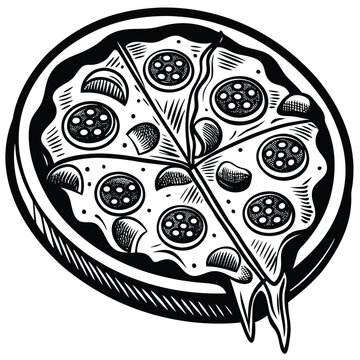 recommend clip art: Pizza silhouette vector illustration.