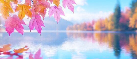 A leafy tree with pink and yellow leaves