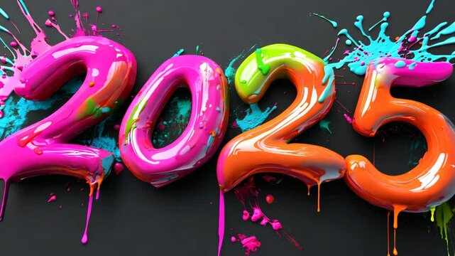 Colorful "2023" balloons in vibrant shades, decorated with festive lights, capturing the excitement of New Year's celebrations.
