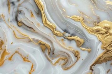 Abstract Swirls of Gold and White with Speckled Texture