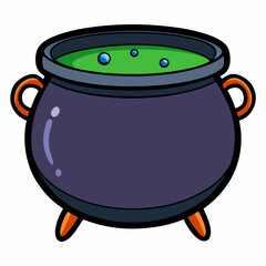 White Background Cauldron Vector