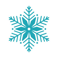 Beautiful snowflake, detailed hand drawn flat vector illustration. Graphic outline doodle drawing. Christmas and New Year symbol. Unique snowflake silhouette icon for frosty winter designs and decor