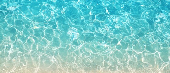  A perspective from below in a swimming pool, gazing up at the undisturbed water surface