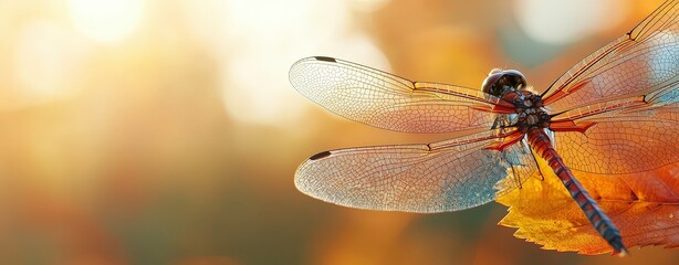 Explore the intricate texture of dragonfly wings illuminated by sunlight in high-resolution macro photography