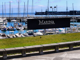 Madeira Funchal Marina boats in the harbor