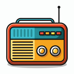 vector radio on white background