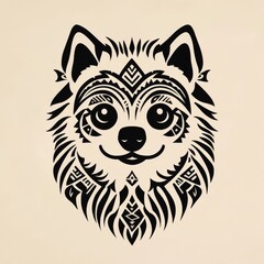 Obraz premium Tribal Dog Illustration: Geometric Pattern Design