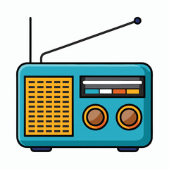 vector radio on white background