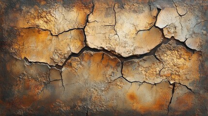 Naklejka premium Warm Earthy Texture with Cracks and Rich Tones