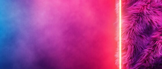 A background split between purple and blue, with a central red and blue rectangle, and a pink and blue rectangle at its heart