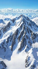Naklejka premium Majestic Mountains Rise Above a Sea of Clouds Showcasing Nature's Breathtaking Beauty and Serenity in a Stunning Alpine Landscape