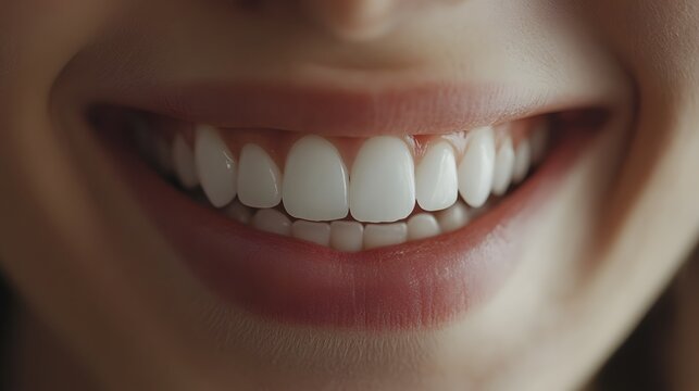 A close-up of a bright and cheerful smile, highlighting white teeth and a warm expression that conveys happiness and approachability

