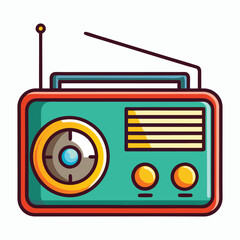 vector radio on white background