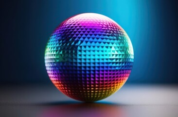 disco ball reflecting rainbow colors on table