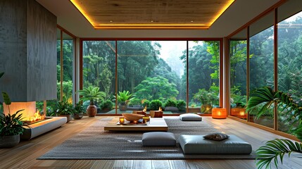 Fototapeta premium Cozy Modern Living Room with Natural Light and Comforting Furniture