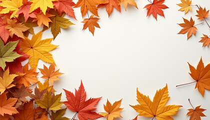 Obraz premium autumn leaves frame border