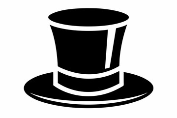 Top hat vector icon, Top hat silhouette, Classic retro top hat vector illustration