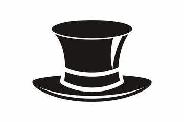 Top hat vector icon, Top hat silhouette, Classic retro top hat vector illustration