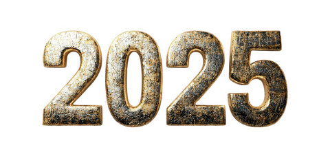 Golden Year 2025 with Glitter Effect