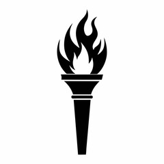 fire flame torch icon vector art silhouette design image