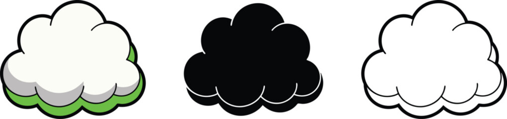 Cloud Shapes in Different Colors and Styles
