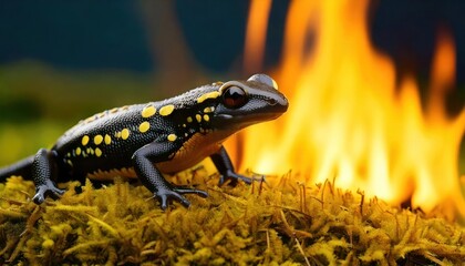 Fototapeta premium Contemporary world where salamanders are guardians of treasure not gold 