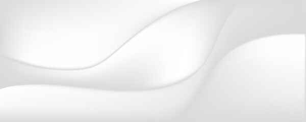 White soft luxury geometric abstract background with waves effect. Minimal modern graphic design element cutout style concept for banner, flyer, card, or brochure cover