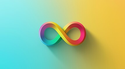 Rainbow-colored infinity symbol, representing infinite possibilities through, Vector illustration.