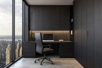 Modern Office Design Enhances Productivity in Urban Workspace with Scenic City View