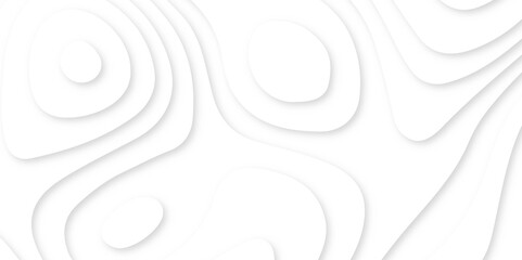 Abstract soft white background with waves, textured Papercut background. Topographic canyon geometric map relief texture with curved layers and shadow. Vector topographic illustration.