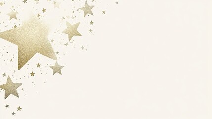 Modern, minimal card with elegant gold star design and clean layout, offering a refined and chic holiday greeting.