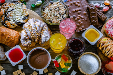Food products containing a significant amount of sugar