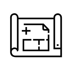 Icon depicting a basic house plan, useful for home renovation and construction themes.