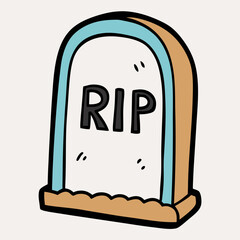 Rest in Peace Tombstone - White Background