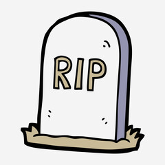 Rest in Peace Tombstone - White Background