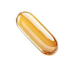 omega 3 fish oil capsule isolated on transparent background Generative Ai.