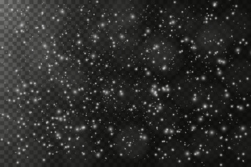 White dust light. Bokeh light glow lights background effect. Christmas background of sparkling dust Christmas glowing light bokeh light confetti lights and glitter texture overlay for your design.