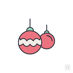 Obraz premium Christmas balls icon. Christmas balls Symbol sign for mobile concept and web design. Vector icon, Logo illustration, Vector graphics