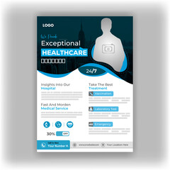 Healthcare Flyer template layout design with Creative Design.