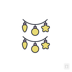 Christmas Lights icon. Christmas Lights Symbol sign for mobile concept and web design. Vector icon, Logo illustration, Vector graphics