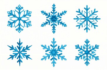 Fototapeta premium Snowflakes Icons in white background, Christmas Pattern for New Year Card