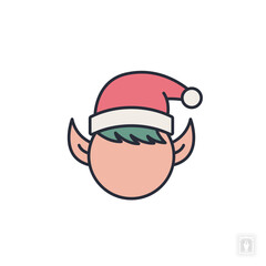 Christmas elf icon. Christmas elf Symbol sign for mobile concept and web design. Vector icon, Logo illustration, Vector graphics