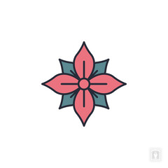 Poinsettia icon. Poinsettia Symbol sign for mobile concept and web design. Vector icon, Logo illustration, Vector graphics