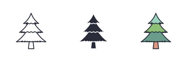 Christmas tree icon. Christmas tree Symbol sign for mobile concept and web design. Vector icon, Logo illustration, Vector graphics