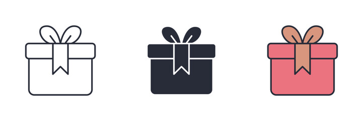 Gift icon. Gift Symbol sign for mobile concept and web design. Vector icon, Logo illustration, Vector graphics