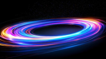 Obraz premium Colorful Light Swirl on Dark Background