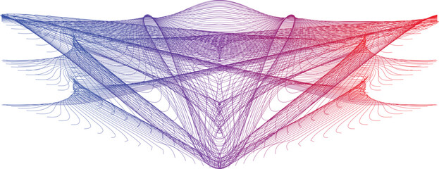 dynamic 3D Architect's Triangular Structure Gradient blue to red