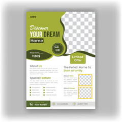 Real state flyer design template vector with eye catching Design .Brochure template flyer design vector.