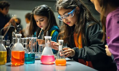 Young Scientists in a Laboratory