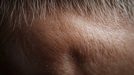 Close-up of Fine White Hairs and Skin Texture